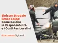 Incidente stradale: gestione della responsabilità civile autoveicoli e costi assicurativi. Due persone discutono vicino a un'auto e una bicicletta rovesciata.