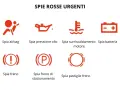 Spie rosse auto: airbag, olio, motore, batteria, freno, freno di stazionamento e pastiglie freno.