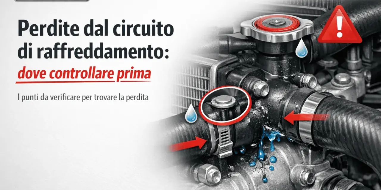 Circuito raffreddamento auto: perdite visibili con gocce blu. Il livello liquido radiatore sale e scende, indicando un problema.