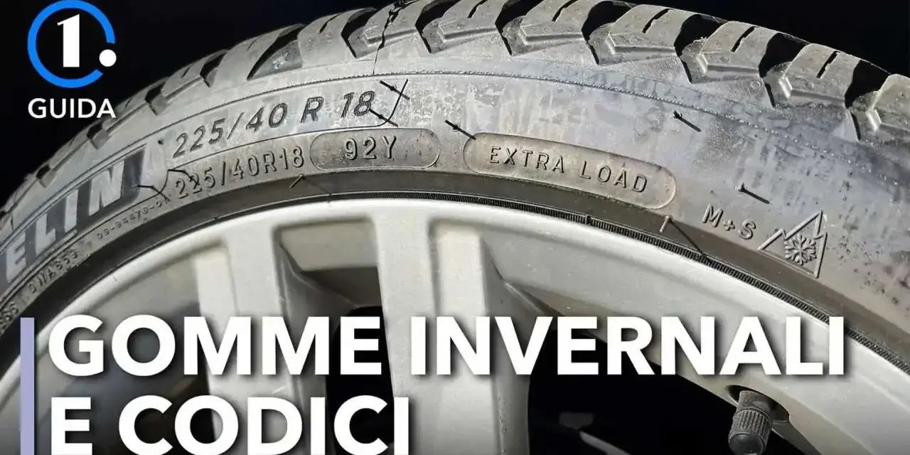Gomme invernali per auto elettriche: dettaglio del battistrada con sigle M+S e fiocco di neve, per una guida sicura.
