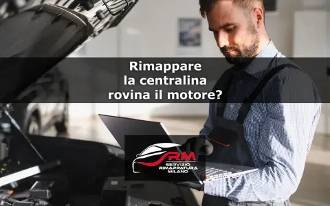 Meccanico con laptop esamina motore. La domanda: "Rimappare la centralina rovina il motore?" è centrale.