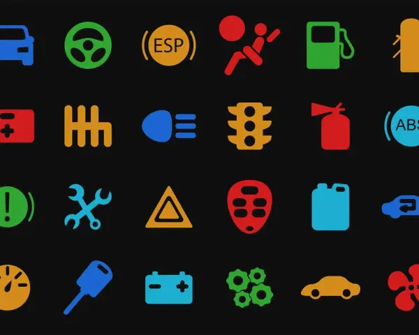 Icone cruscotto auto: ESP, airbag, ABS, batteria, cambio, ecc. Utili per capire i spie Opel Corsa.