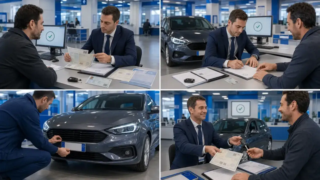 Ufficio automobilistico: firma documenti, applicazione targa e consegna chiavi. Pratiche per la decorrenza bollo auto.